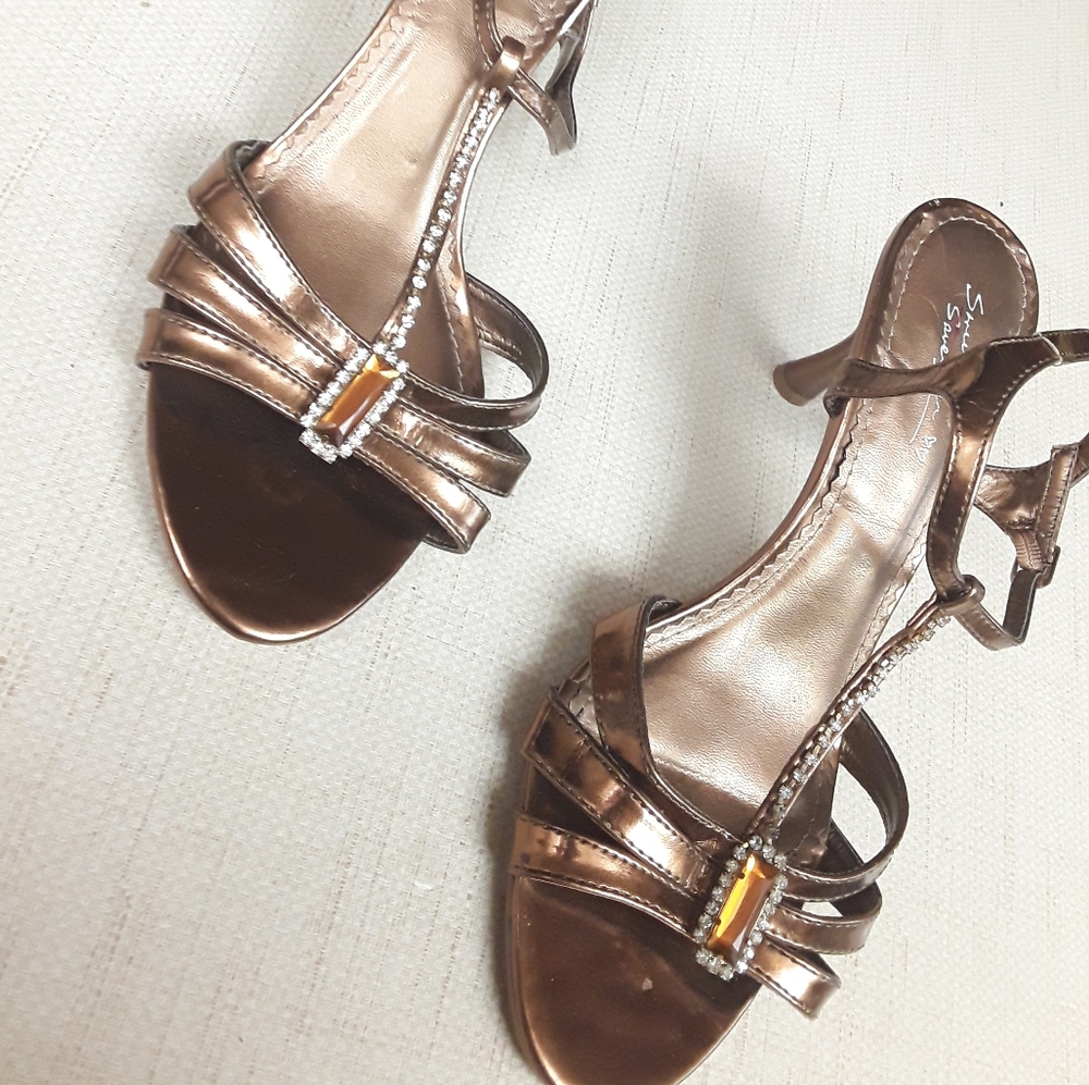 Bronze Rose Gold Studded Heels 9